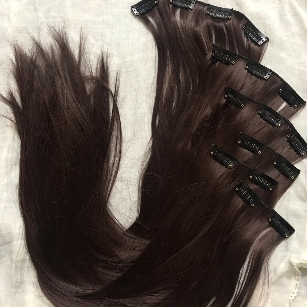 22” 16 Clips hair extension clip in